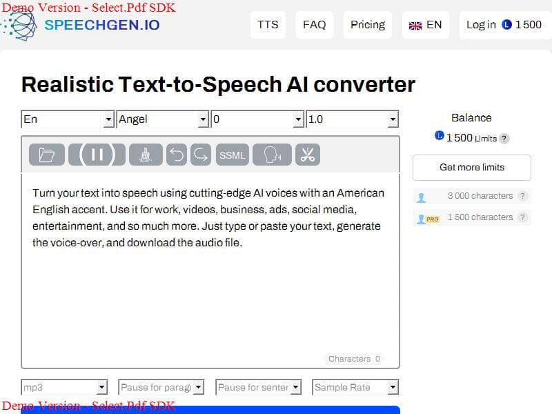 Speechgen screenshot